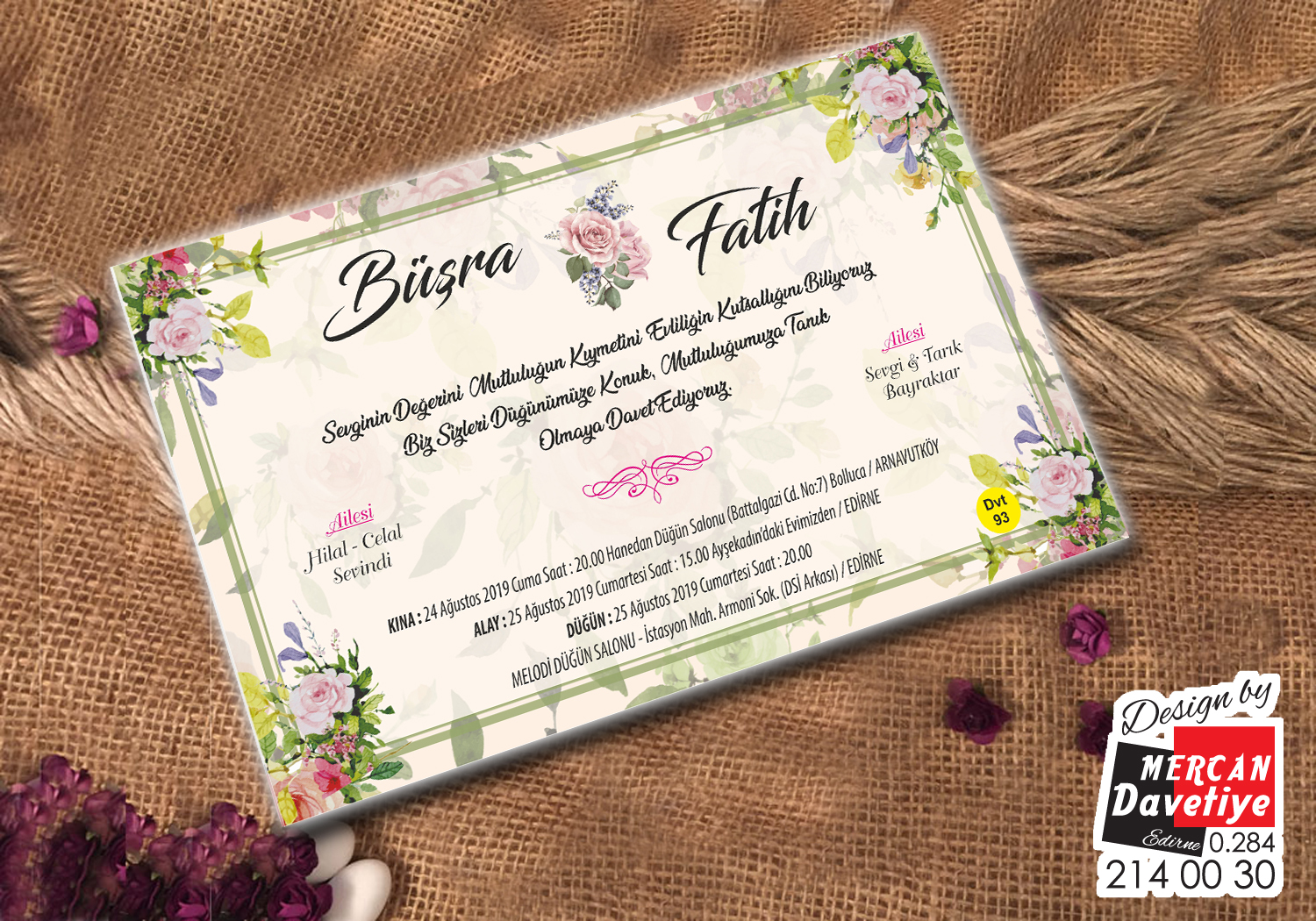 Mercan Davetiye DVT93