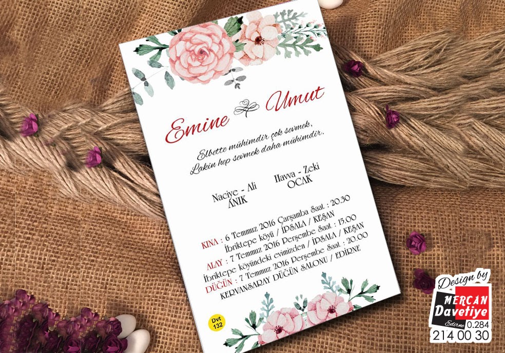 Mercan Davetiye DVT132