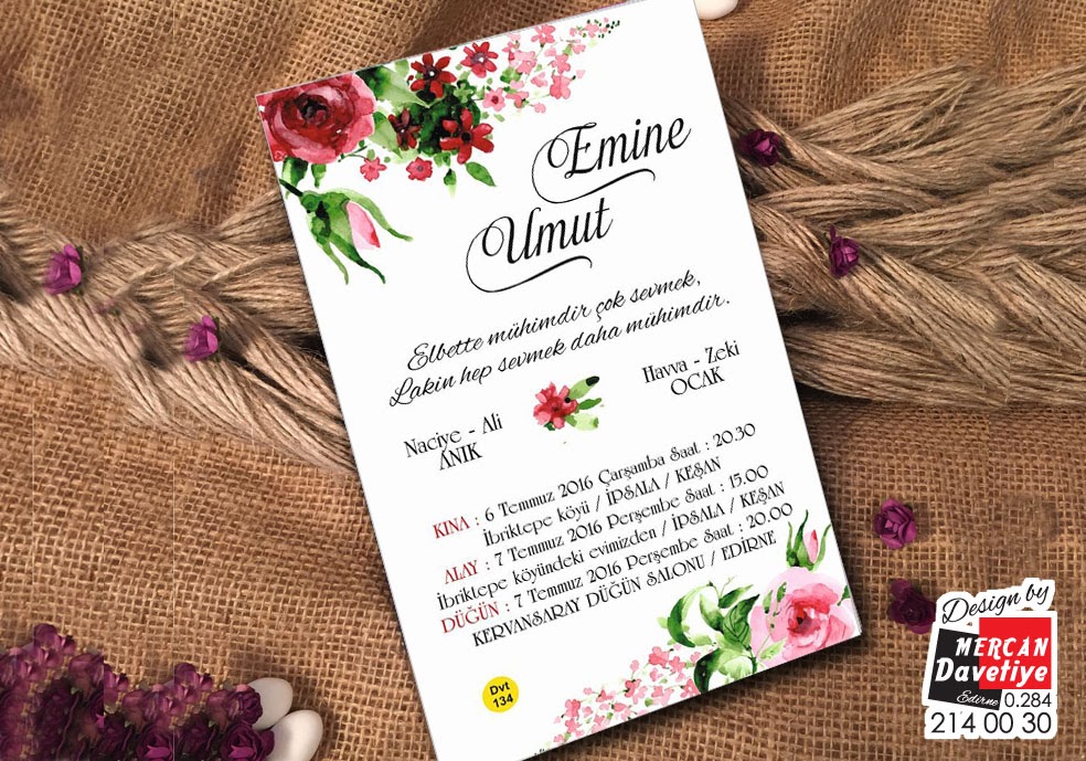 Mercan Davetiye DVT134