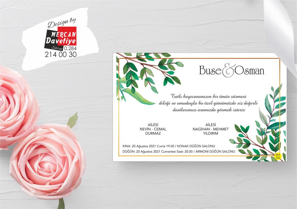 Mercan Davetiye DVT222